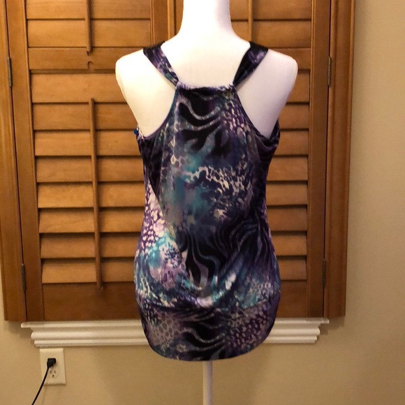 Kiwi Women’s L purple/green black sequin tank top - Picture 3 of 5